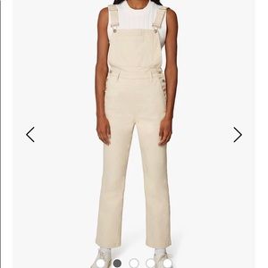 WeWoreWhat Overalls Straight Leg Low Back Cream Unbleached Size 10 New With Tags